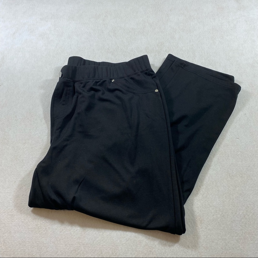 Stretch Comfty Pants Woman Elizabeth & Nicole Black elastic waistband pants